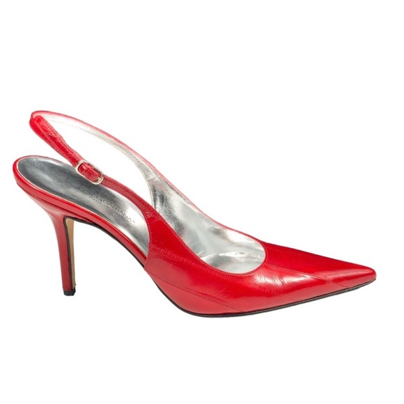 Dolce & Gabbana Red Eel Leather Slingback’s Heels - Picture 3 of 10